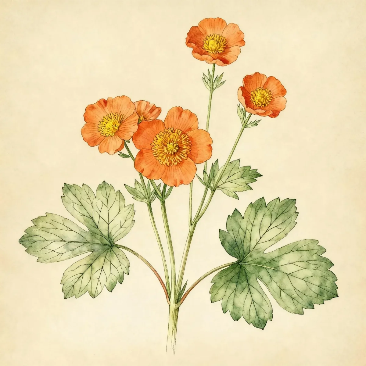 Avens (Geum coccineum)