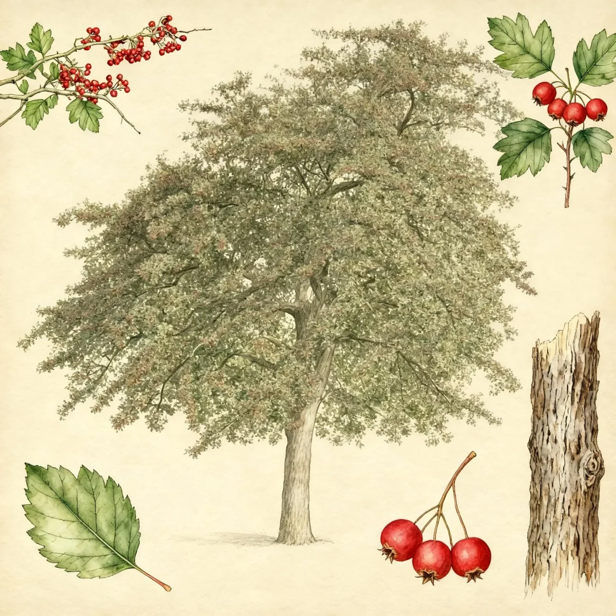 Green hawthorn (Crataegus viridis)
