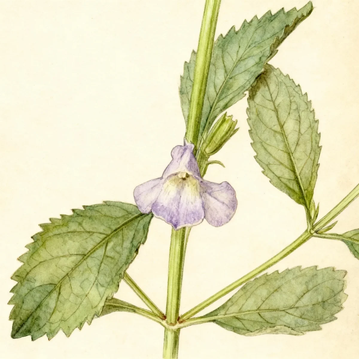 Winged monkey flower (Mimulus alatus)