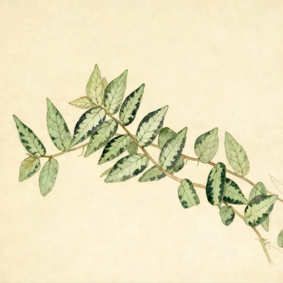 Trailing watermelon begonia (Pellionia repens)