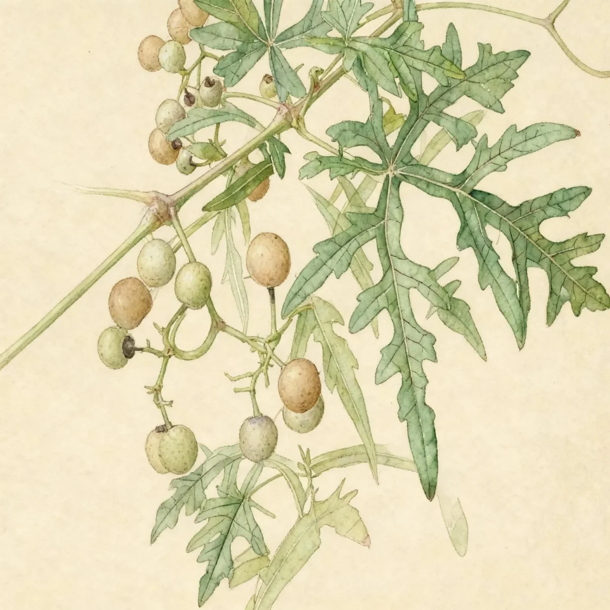 Monkshood vine (Ampelopsis aconitifolia var. glabra)