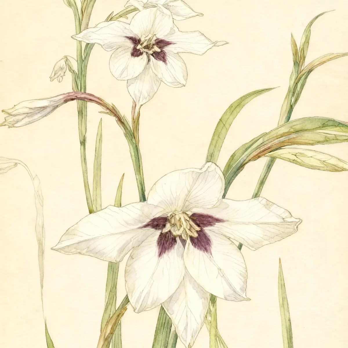 Peacock gladiolus (Gladiolus murielae)