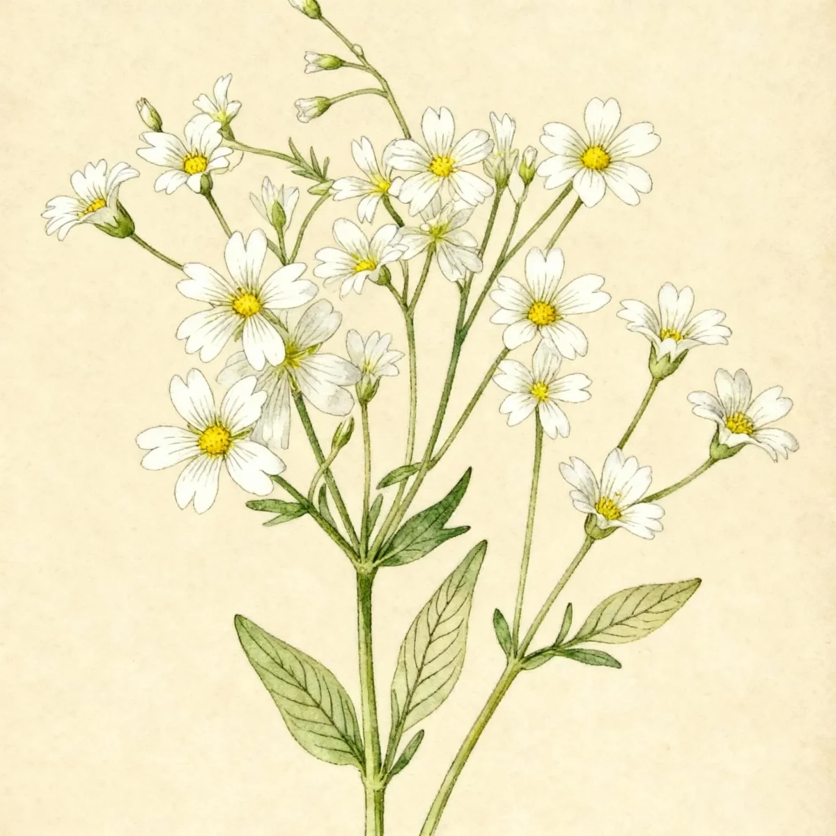 Mouse-ear chickweed (Cerastium arvense subsp. glandulosum)