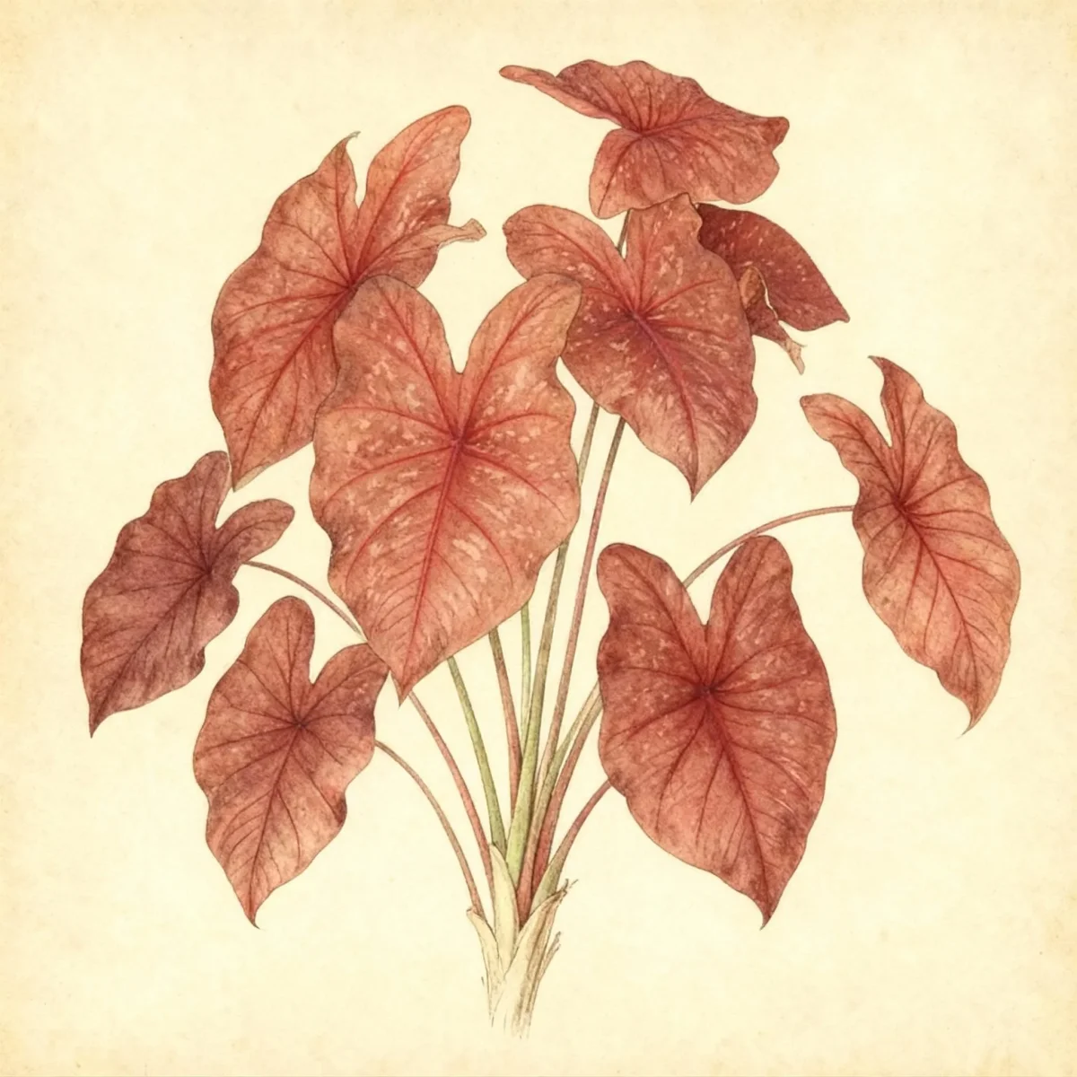 Elephant's ear (Caladium 'Burning Heart')