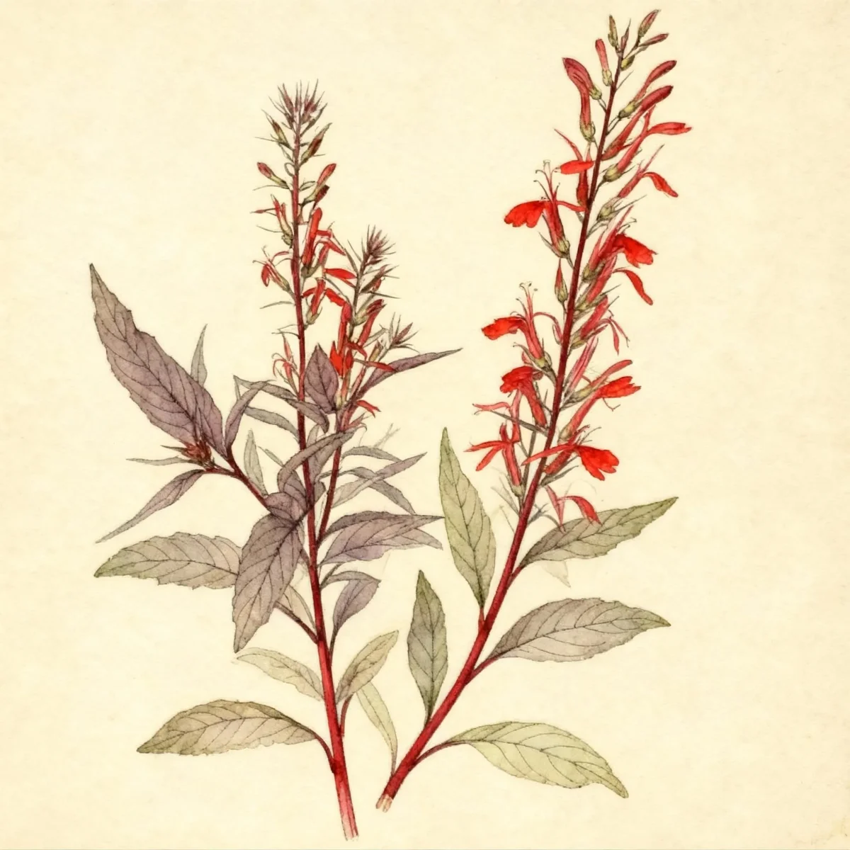 Cardinal flower (Lobelia cardinalis 'Black Truffle')